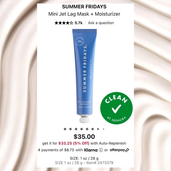 SephoraâSummer FridaysâJet Lag Mask + Moisturizer (28g) & 3pc Sample Set *New* - Picture 2 of 7